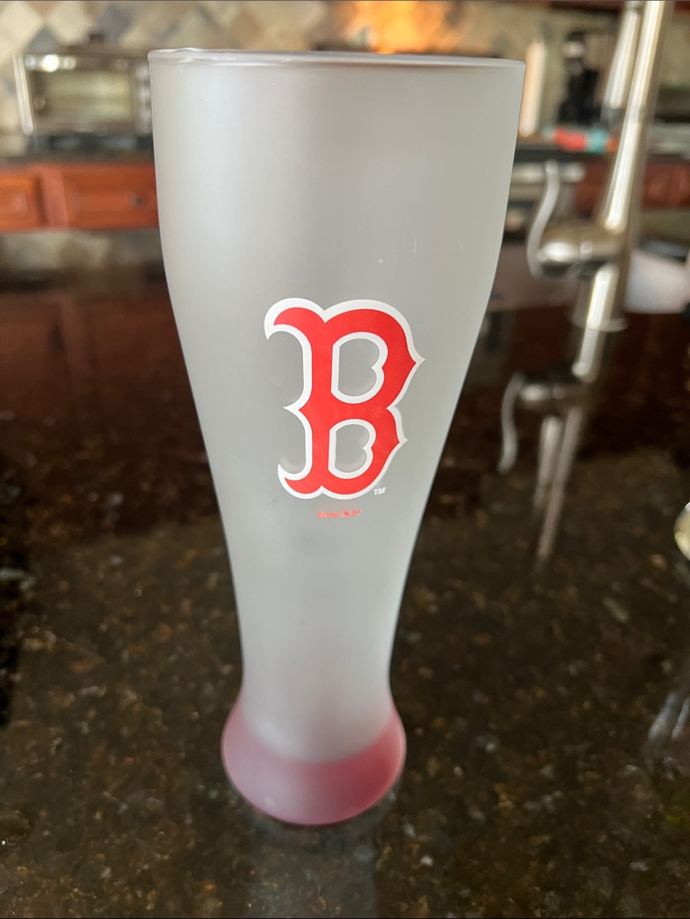 Frosted Red Red Socks Logo Pilsner Glass - Home Dining- 24 oz
